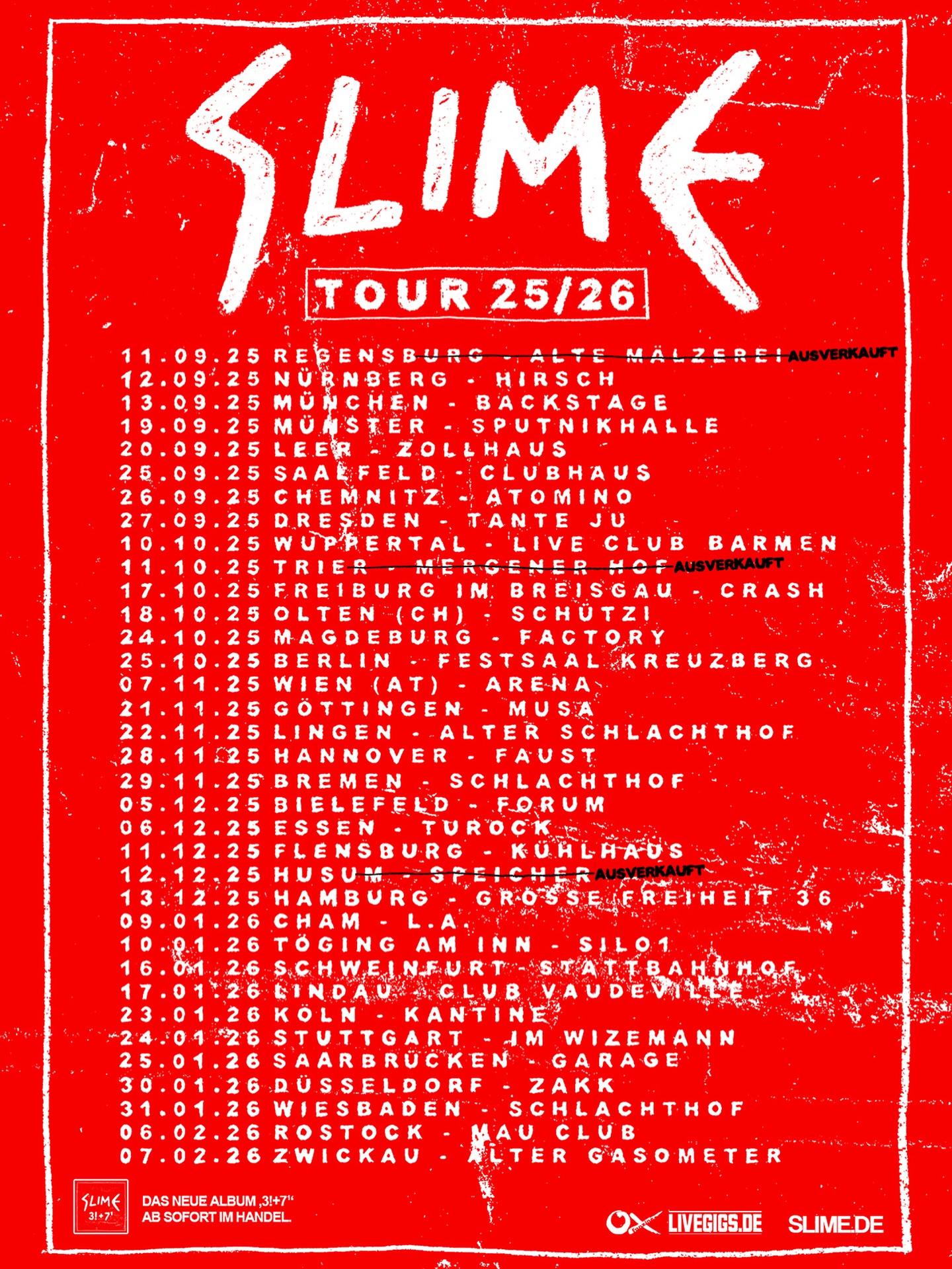 SLIME Tour Poster 2025-2026